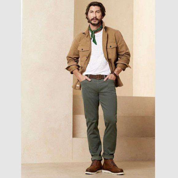 Banana Republic Slim Traveler Pant Yosemite Green Sz 42x34